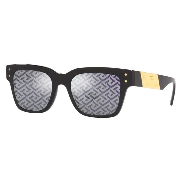 Versace Accessories - VERSACE VE4421 GB1 F Black Dark Grey Monogram Blue 52 mm Men's Sunglasses